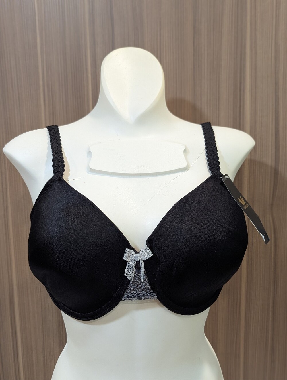 NWT Wacoal Feminine Edge Contour Bra Black 36DD Lace Underwire #853122